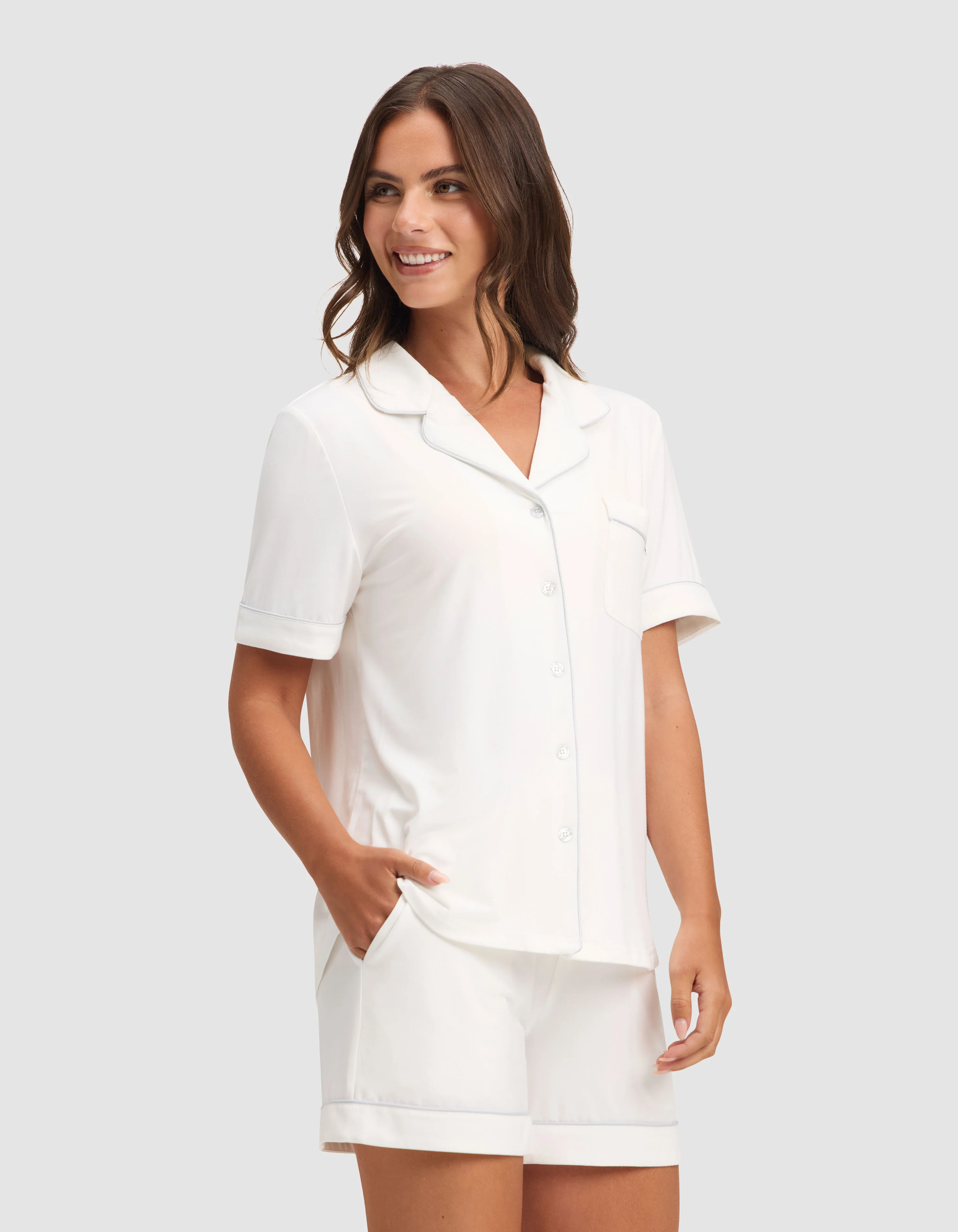 Women's Bamboo Stretch-Knit Short Sleeve Pajama Set - Image 10