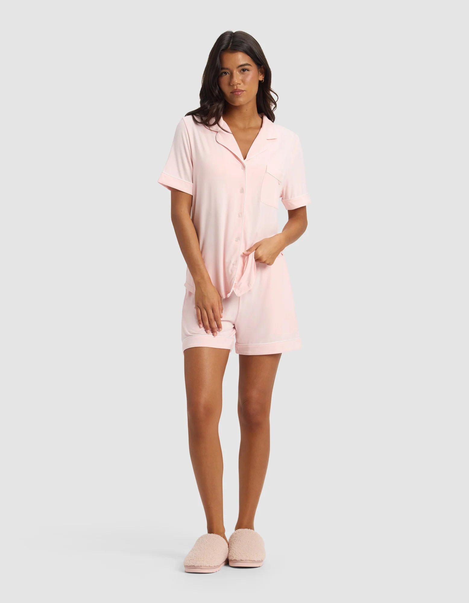 Women's Bamboo Stretch-Knit Short Sleeve Pajama Set - Image 11