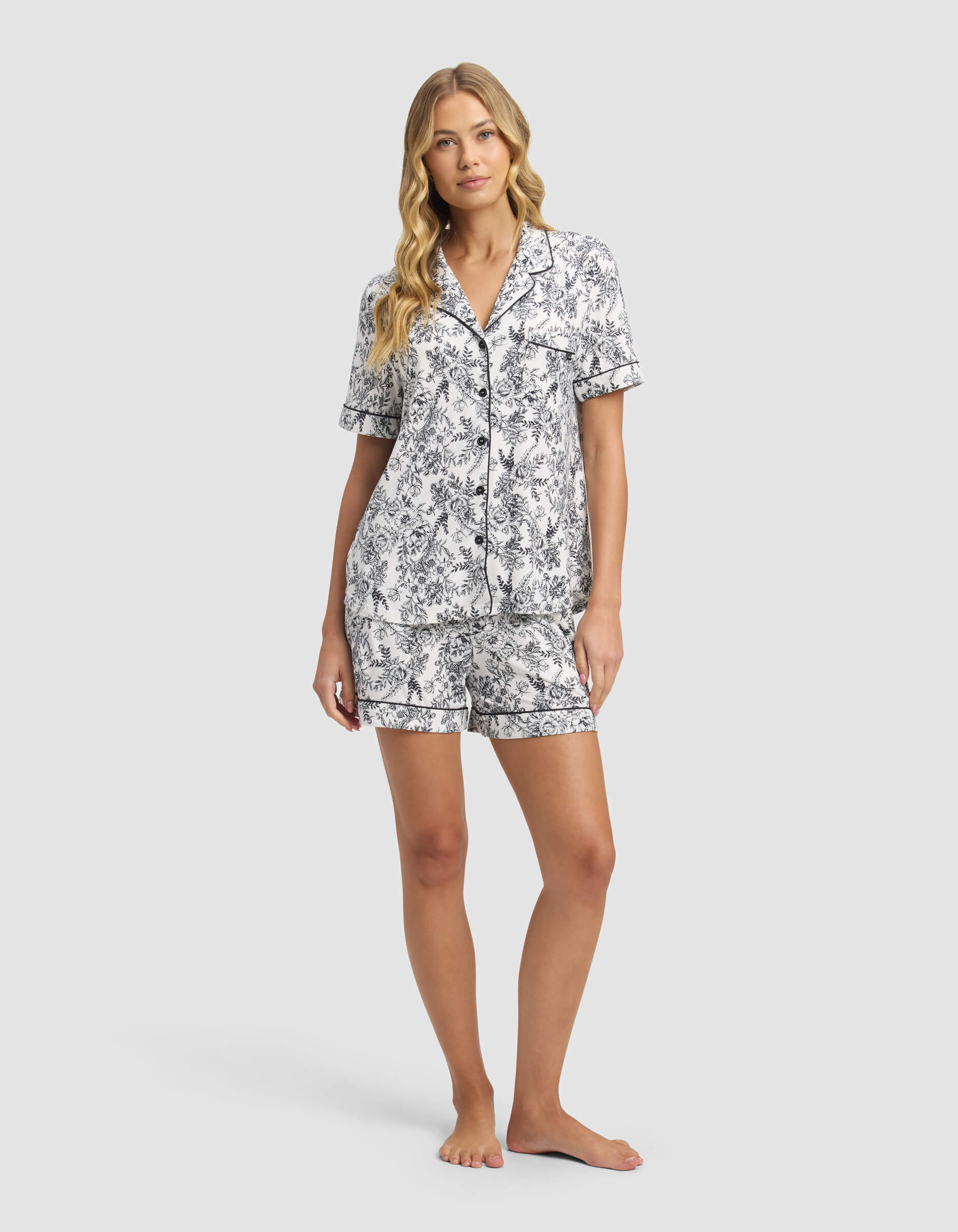 Women's Bamboo Stretch-Knit Short Sleeve Pajama Set - Image 5