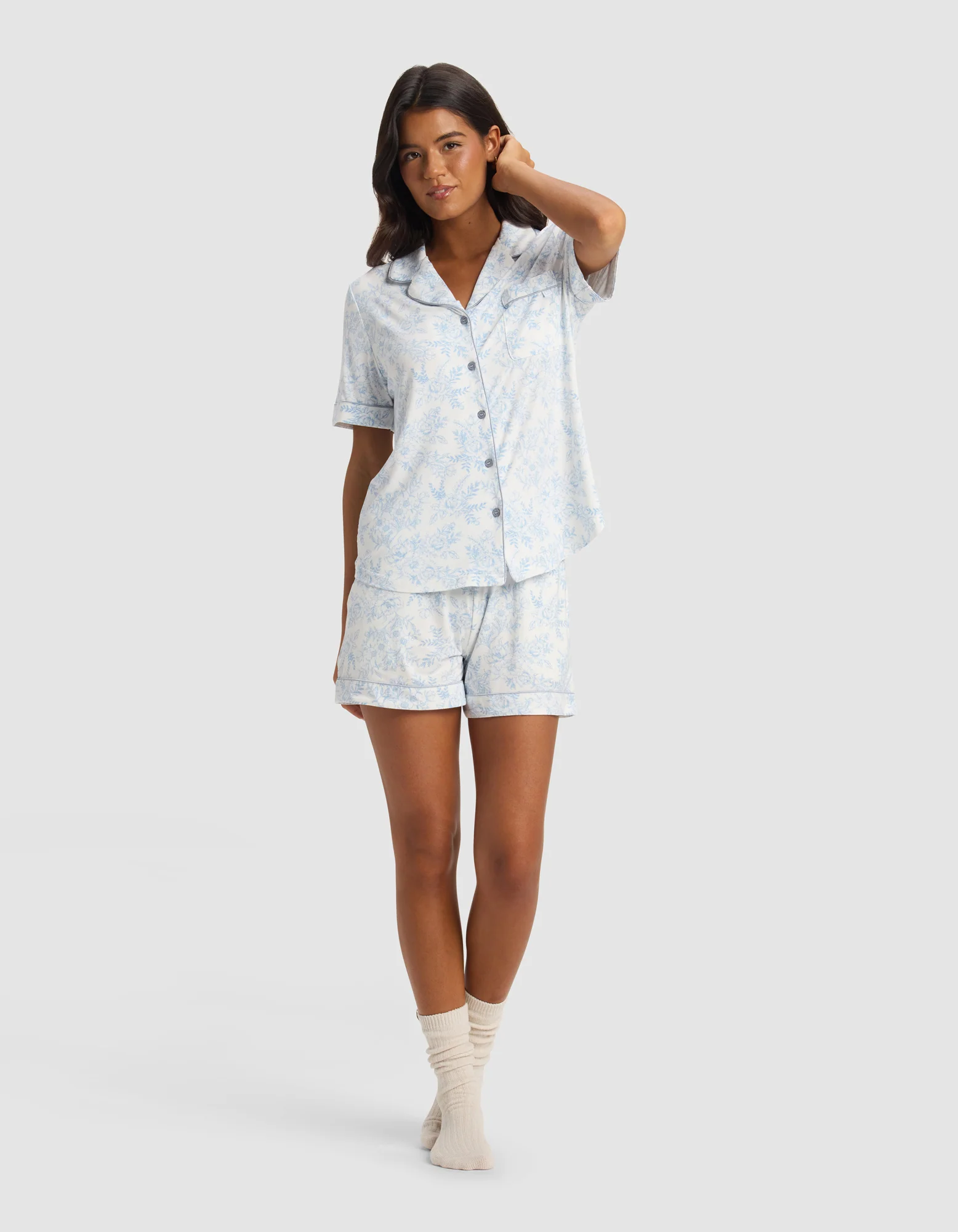 Women's Bamboo Stretch-Knit Short Sleeve Pajama Set - Image 60