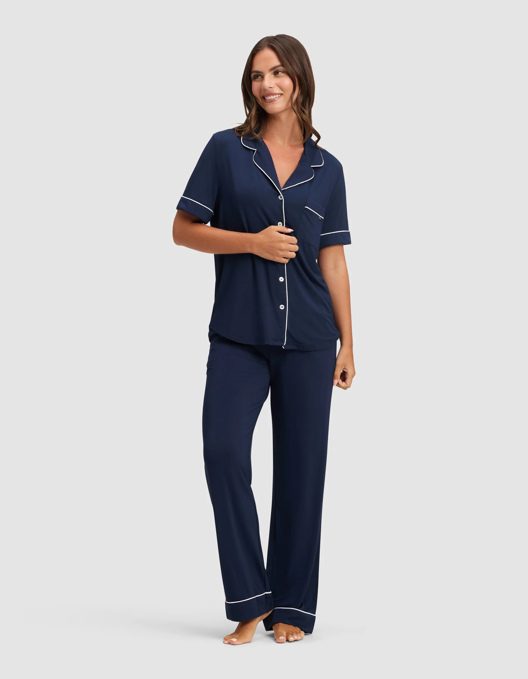 Women's Bamboo Stretch-Knit Short Sleeve Pajama Top - Image 18