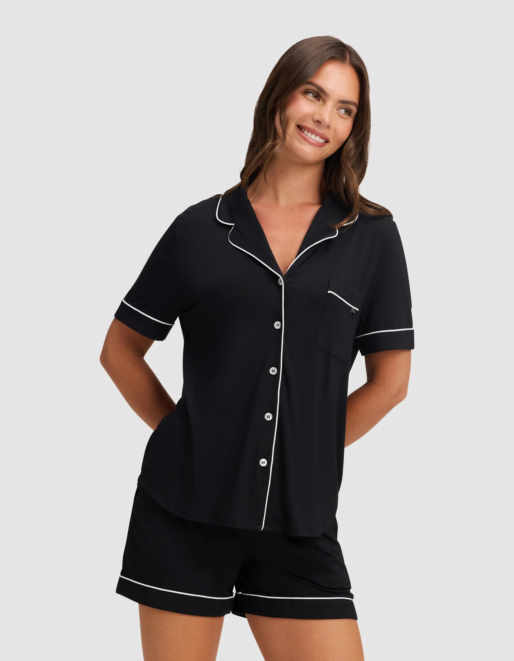 Women's Bamboo Stretch-Knit Short Sleeve Pajama Top - Image 20