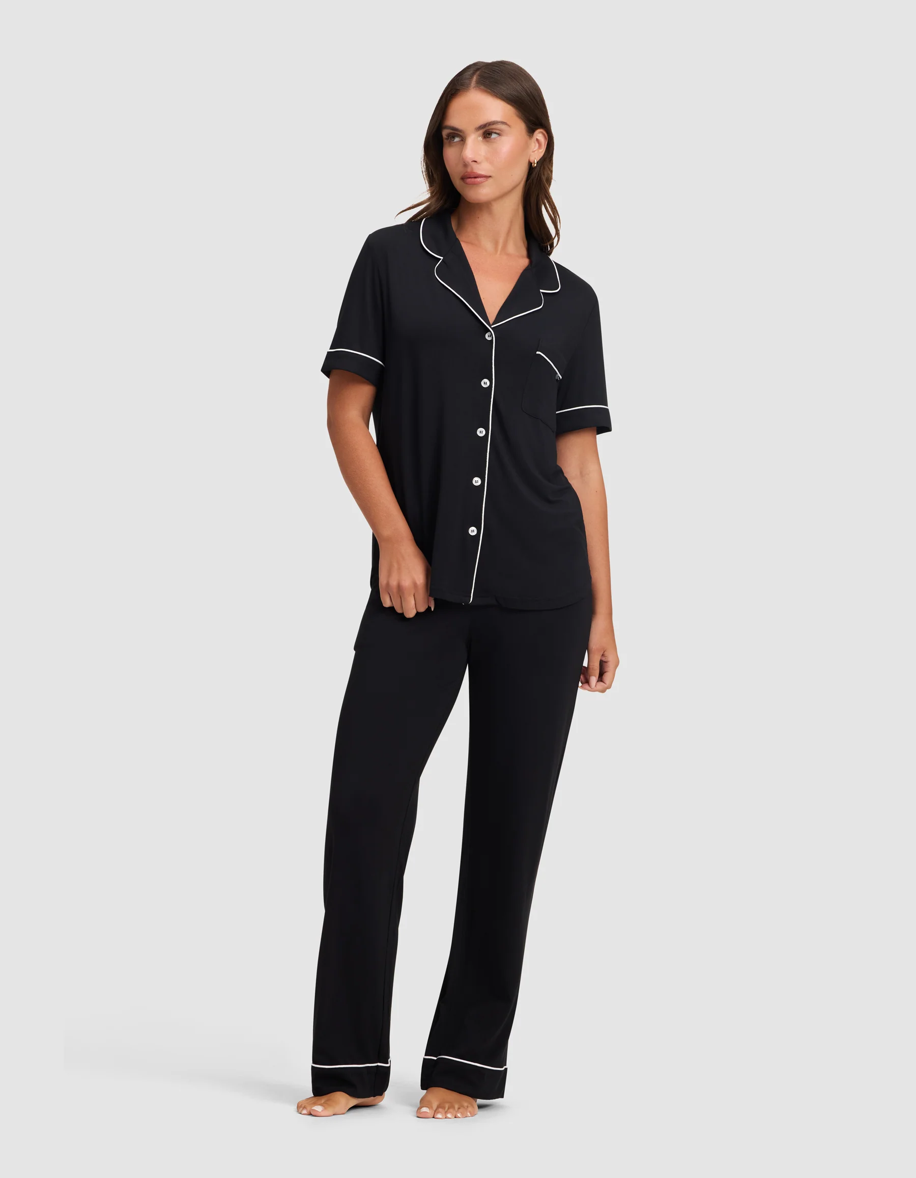 Women's Bamboo Stretch-Knit Short Sleeve Pajama Top - Image 23