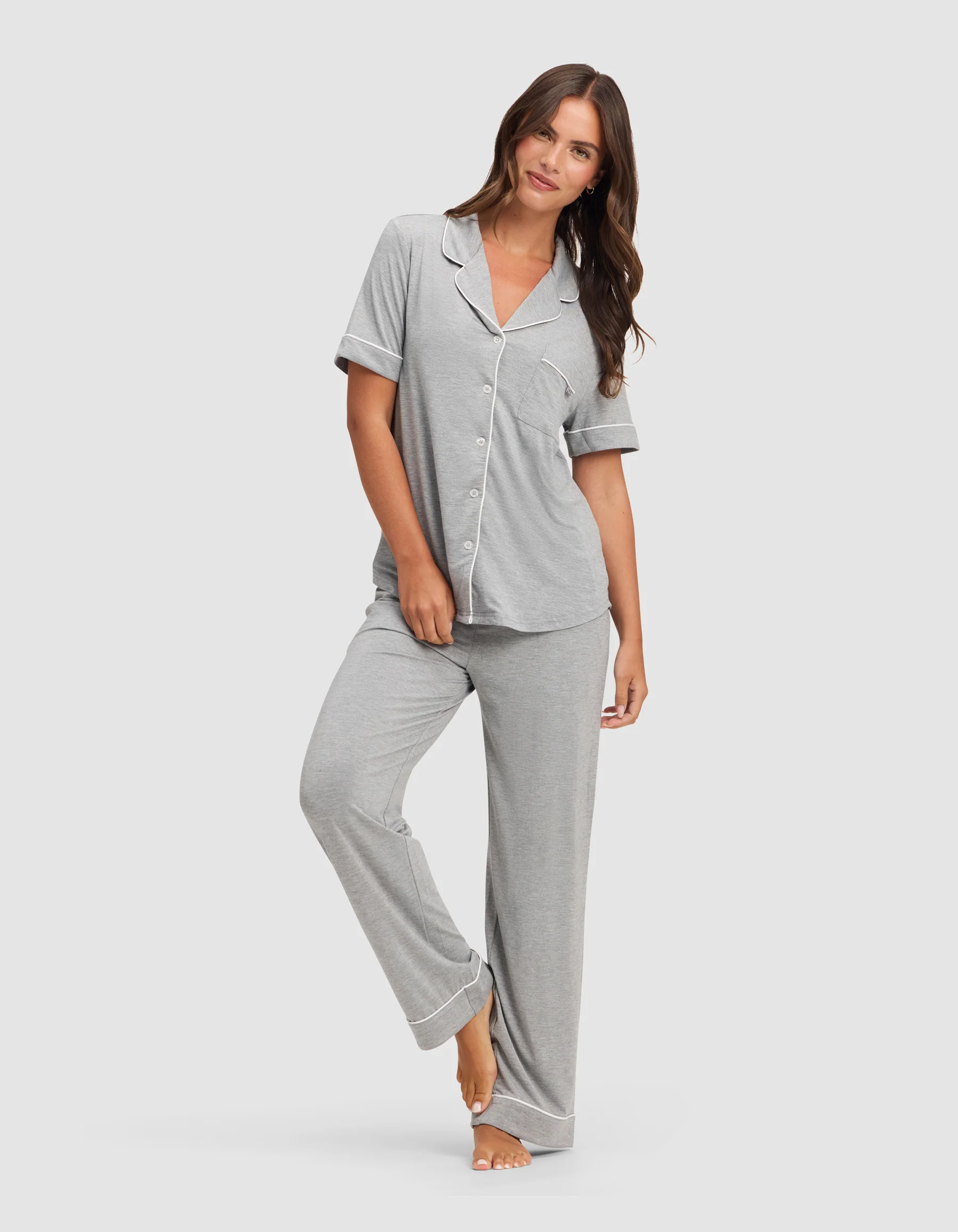 Women's Bamboo Stretch-Knit Short Sleeve Pajama Top - Image 28