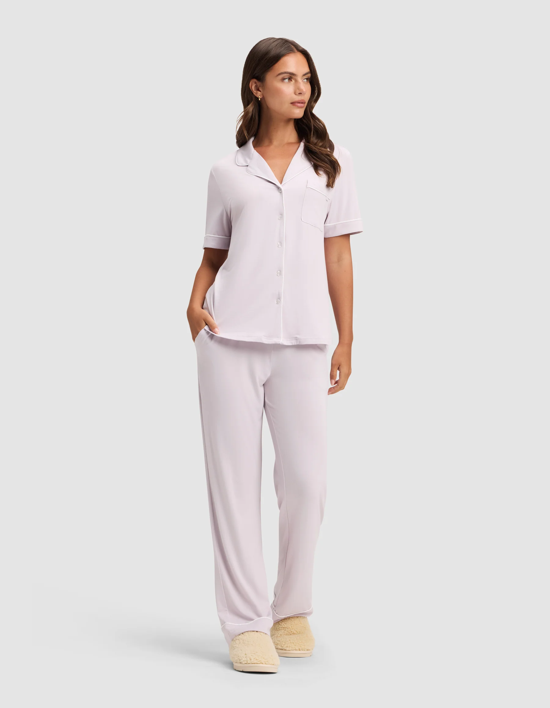 Women's Bamboo Stretch-Knit Short Sleeve Pajama Top - Image 34