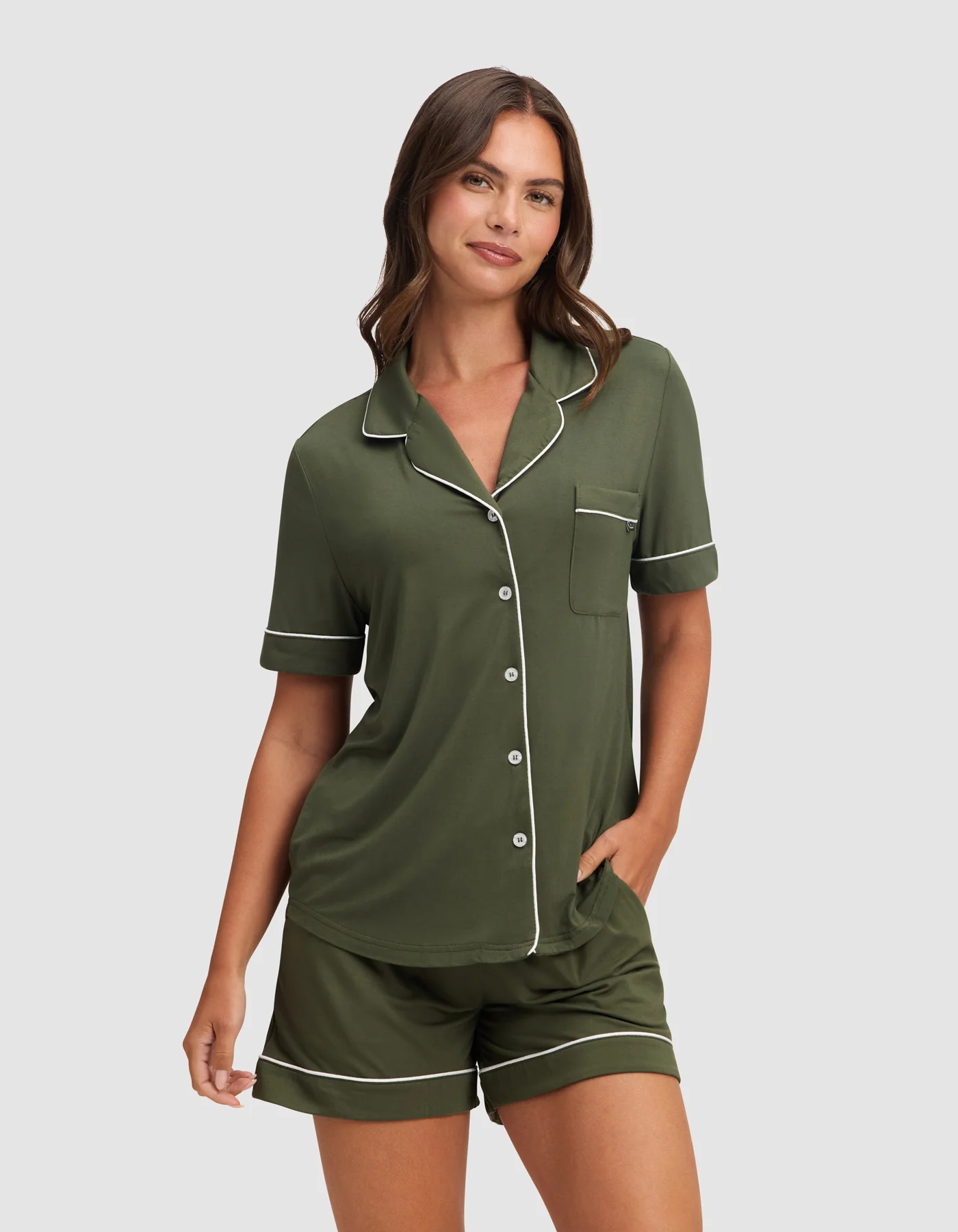 Women's Bamboo Stretch-Knit Short Sleeve Pajama Top - Image 37