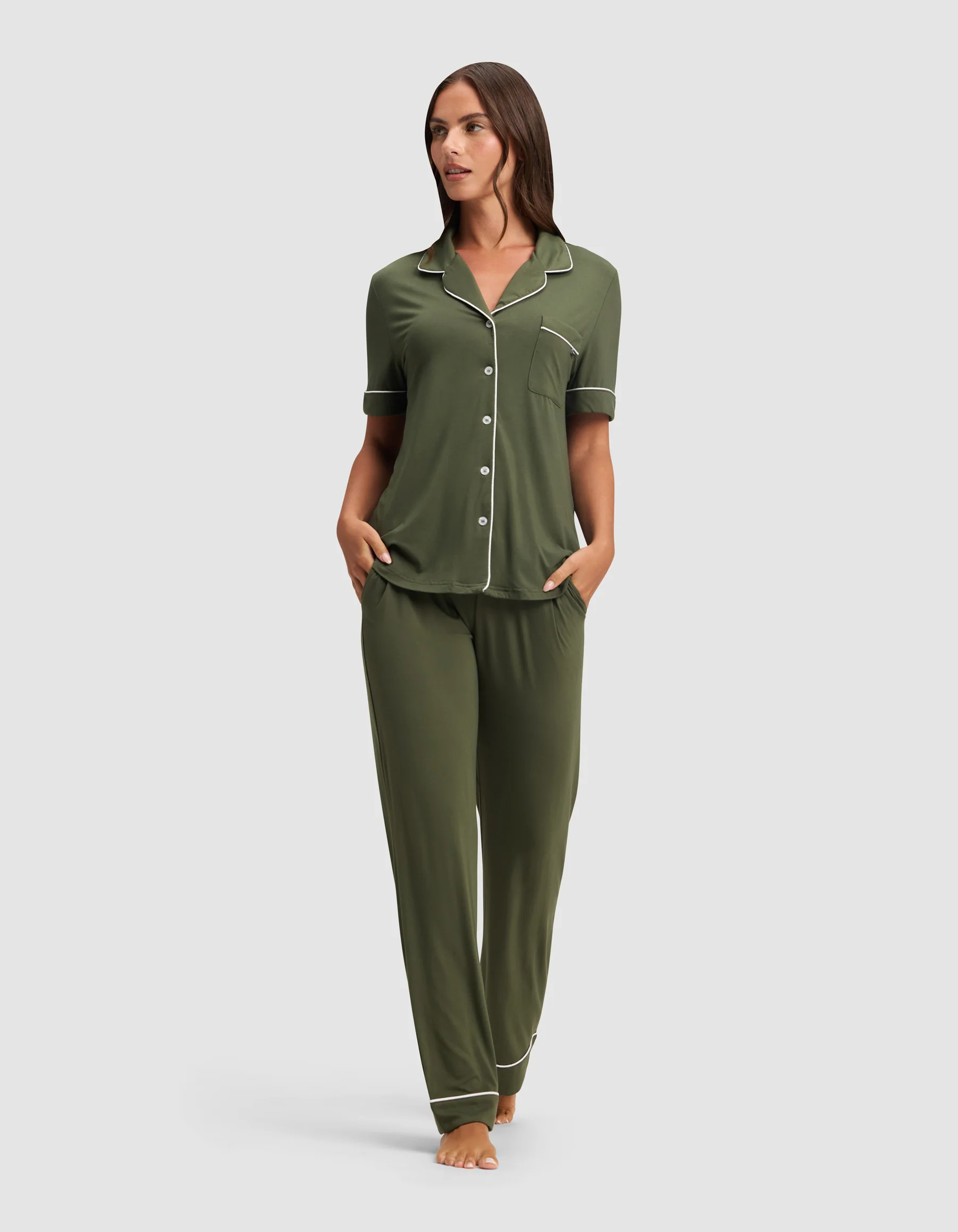 Women's Bamboo Stretch-Knit Short Sleeve Pajama Top - Image 41