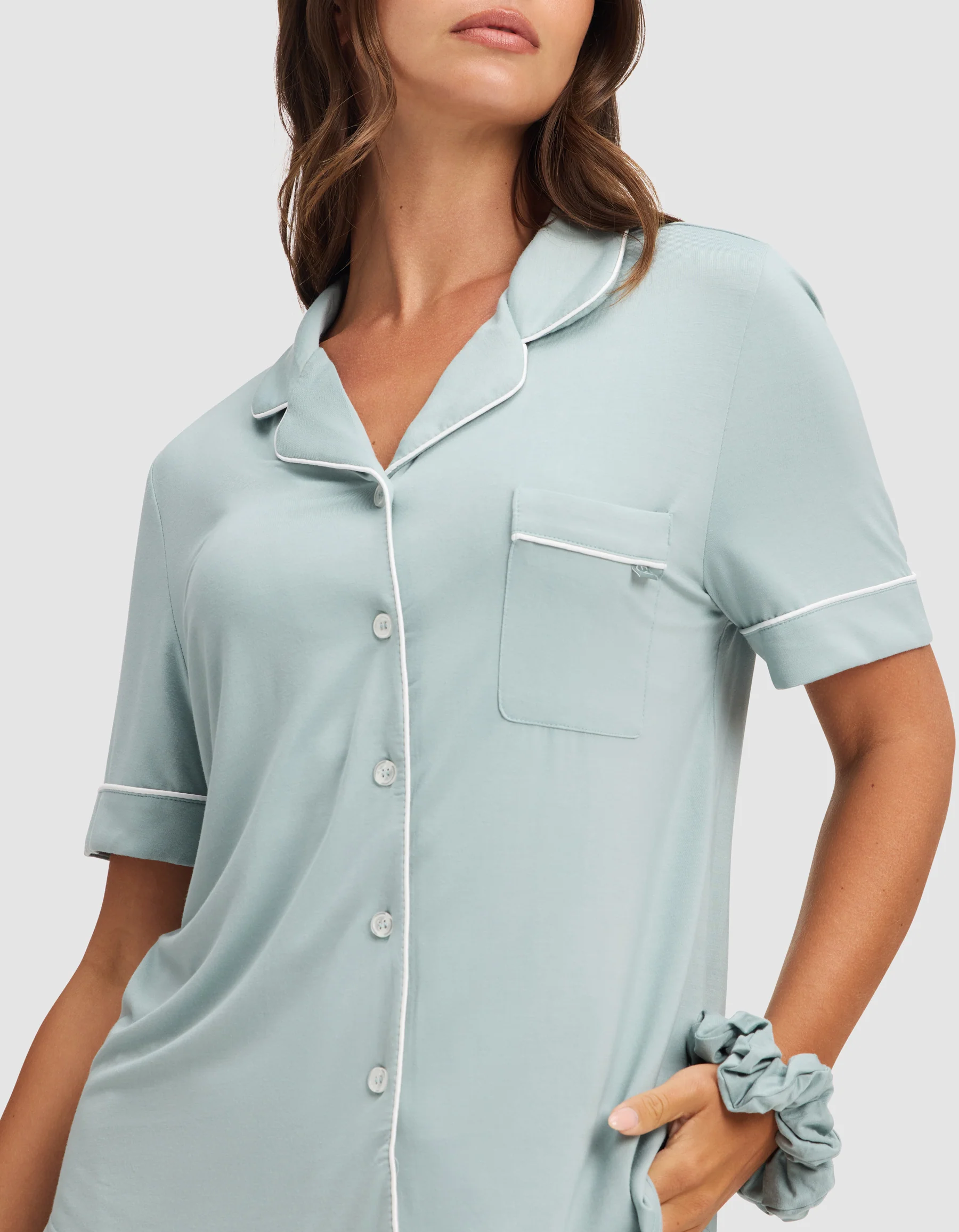 Women's Bamboo Stretch-Knit Short Sleeve Pajama Top - Image 48