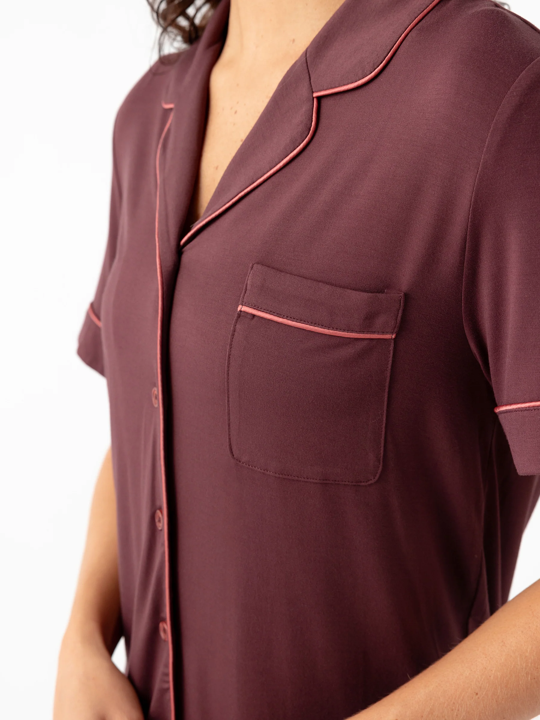 Women's Bamboo Stretch-Knit Short Sleeve Pajama Top - Image 51