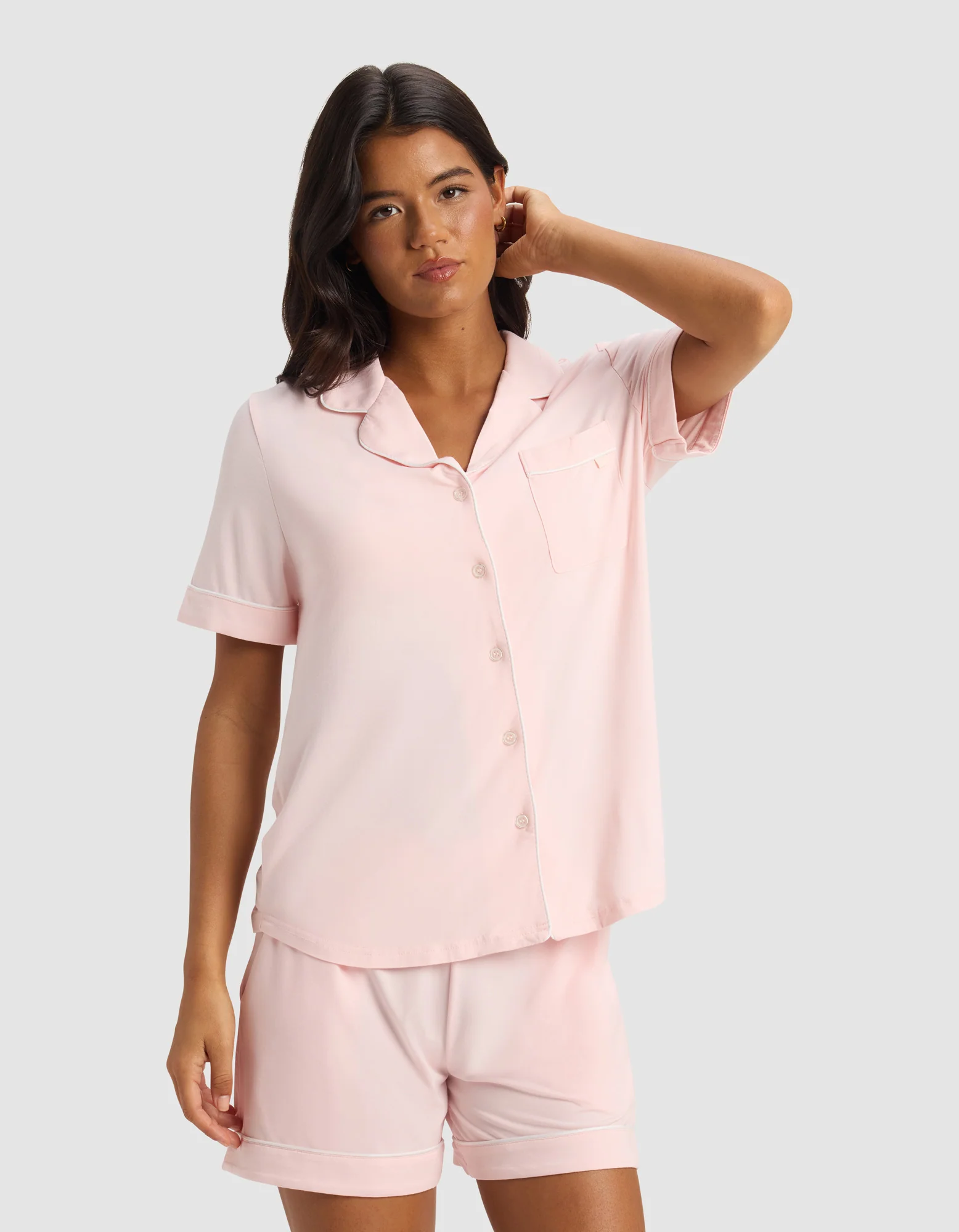 Women's Bamboo Stretch-Knit Short Sleeve Pajama Set - Image 56