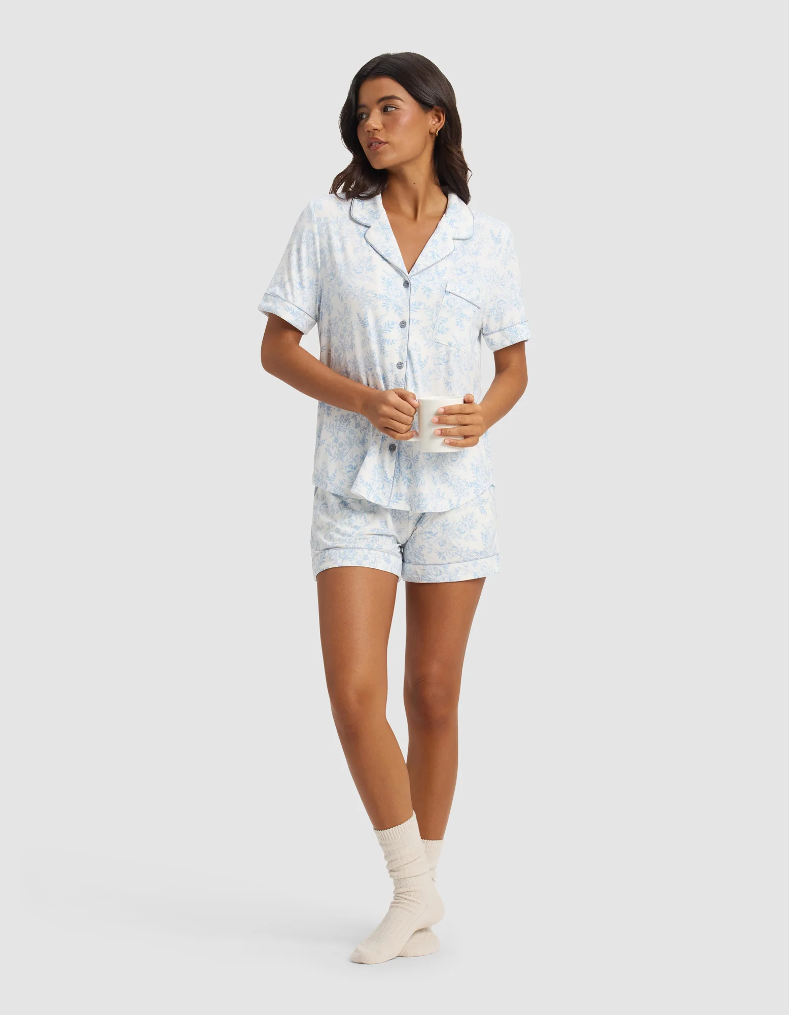 Women's Bamboo Stretch-Knit Short Sleeve Pajama Top - Image 60