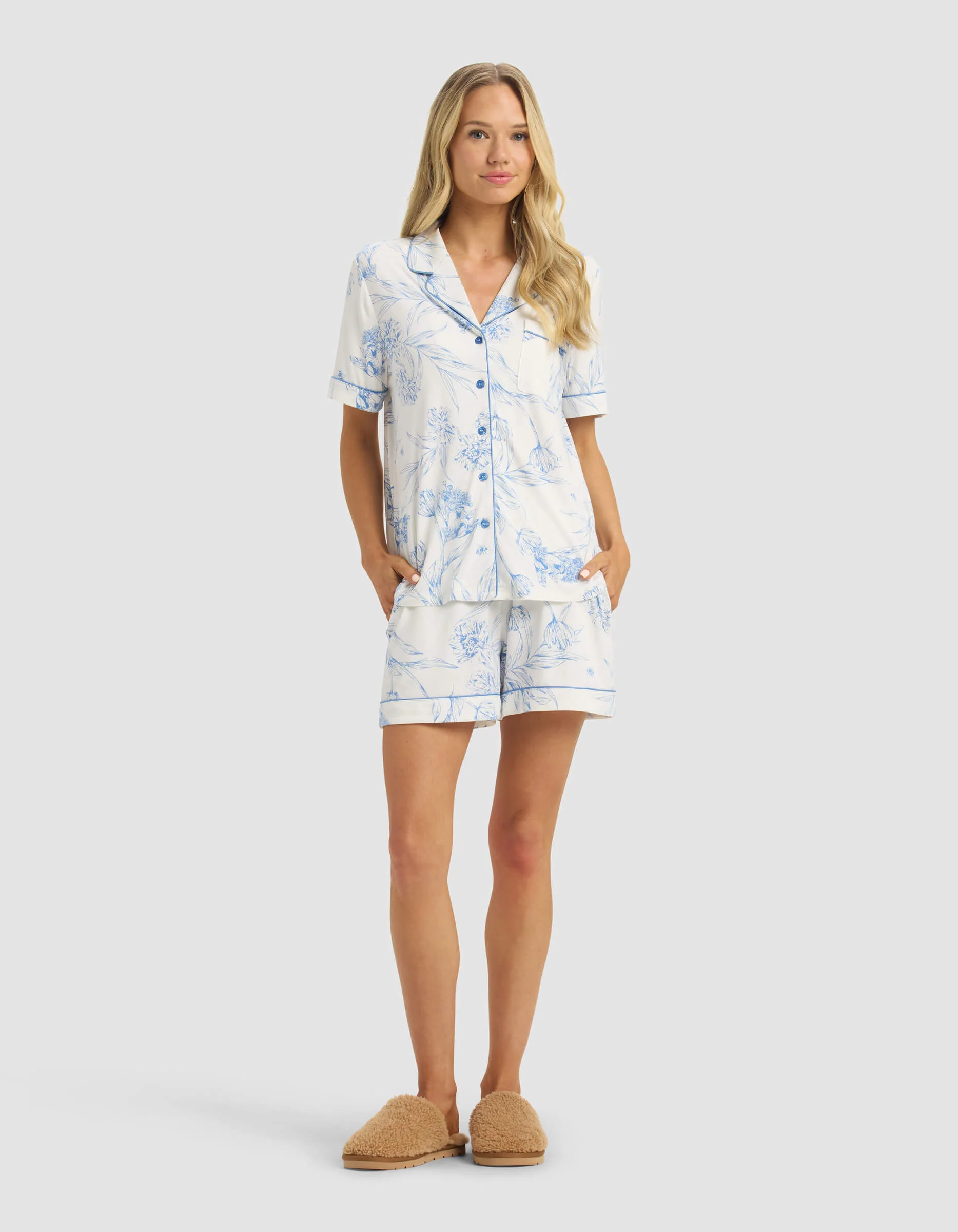 Women's Bamboo Stretch-Knit Short Sleeve Pajama Top - Image 72