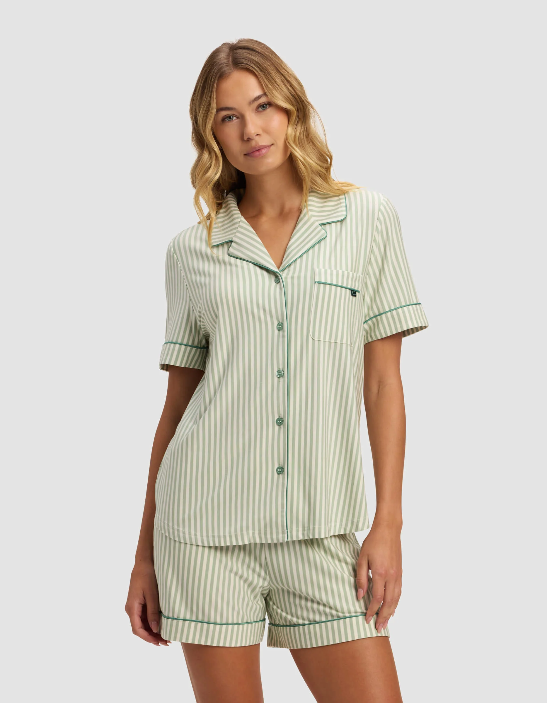 Women's Bamboo Stretch-Knit Short Sleeve Pajama Set - Image 97