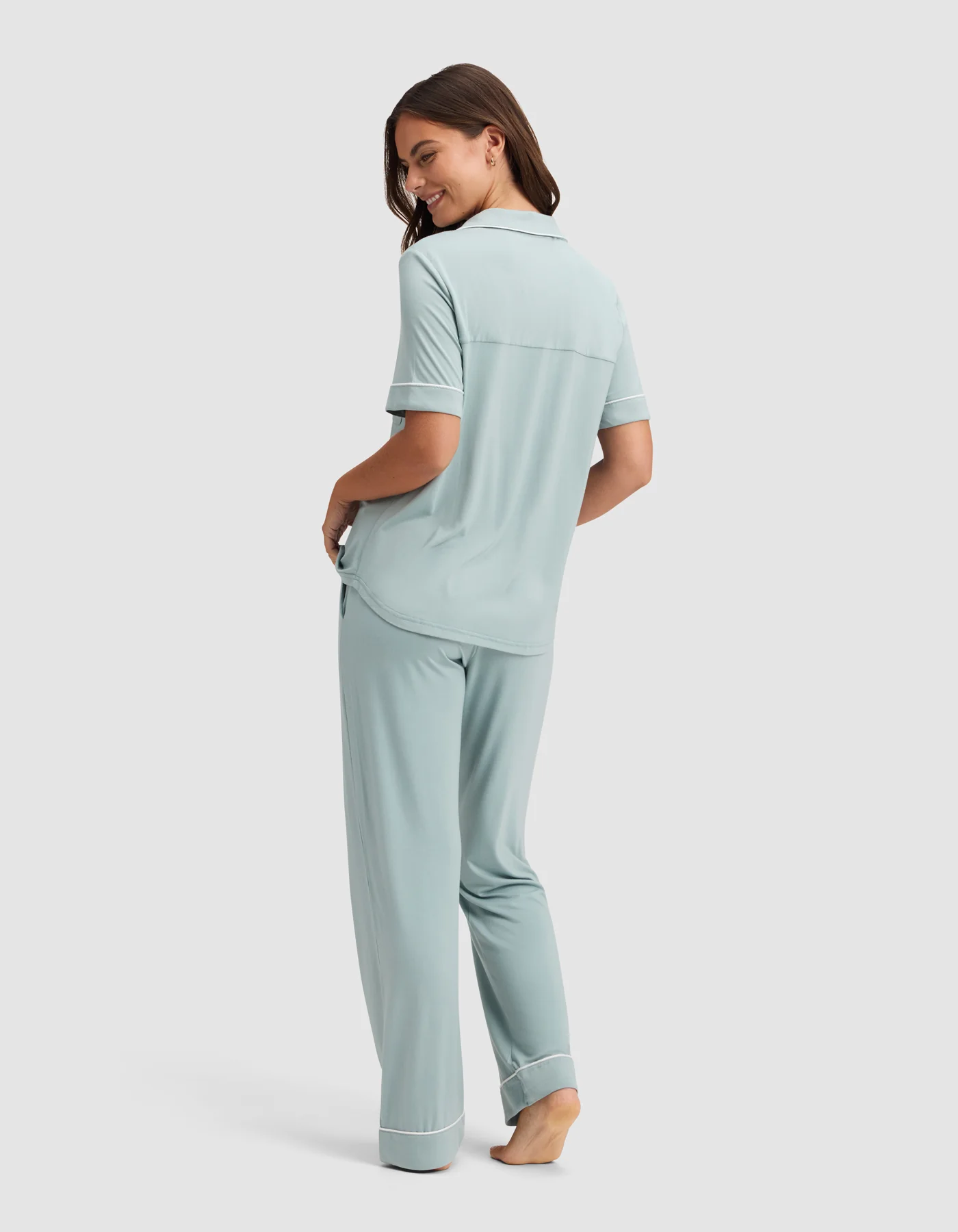 Women's Bamboo Stretch-Knit Short Sleeve & Pant Pajama Set - Image 11