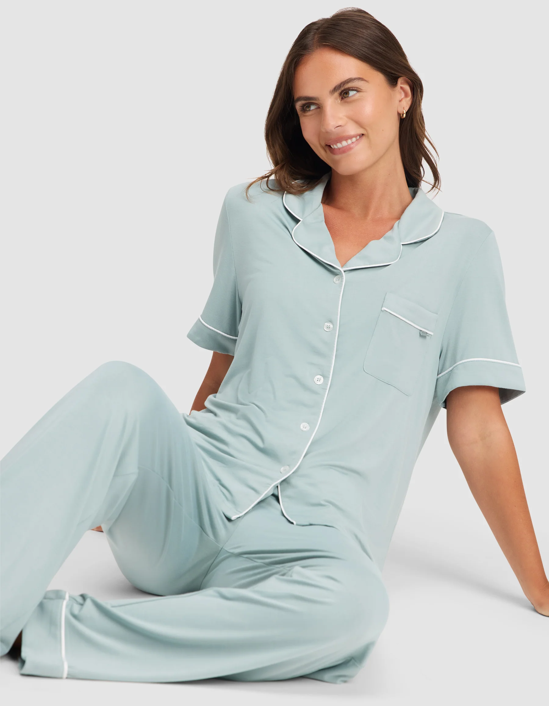 Women's Bamboo Stretch-Knit Short Sleeve Pajama Top - Image 47