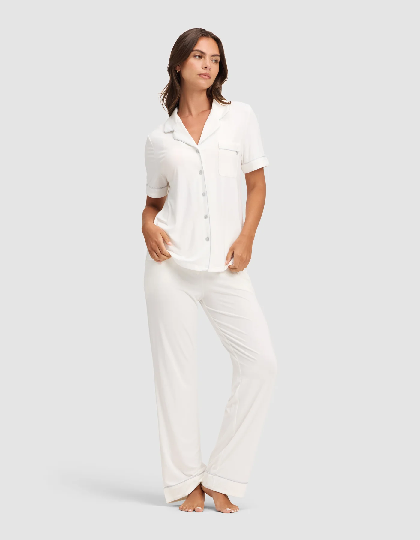 Women's Bamboo Stretch-Knit Short Sleeve & Pant Pajama Set - Image 20