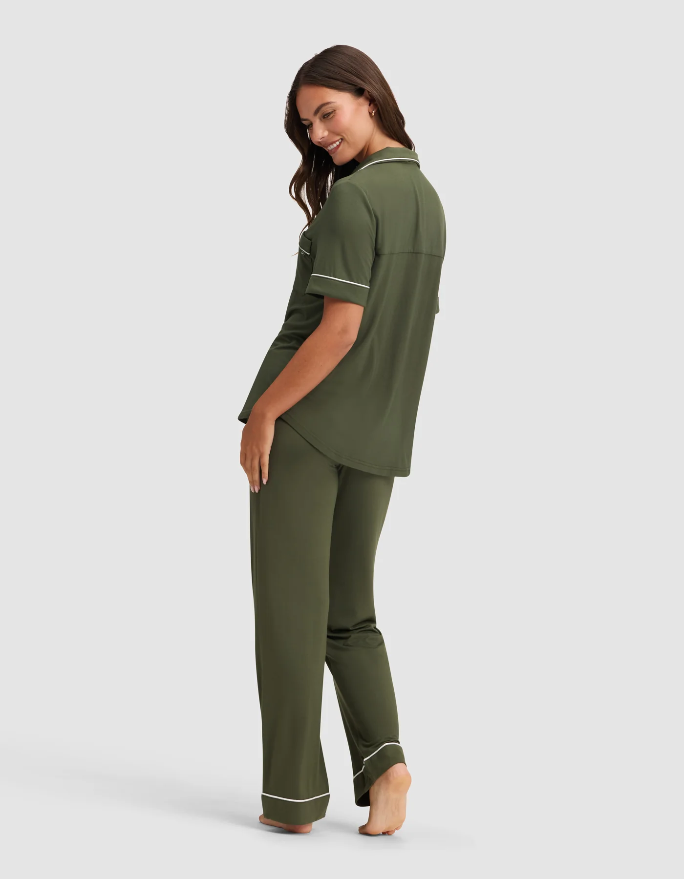 Women's Bamboo Stretch-Knit Short Sleeve & Pant Pajama Set - Image 37