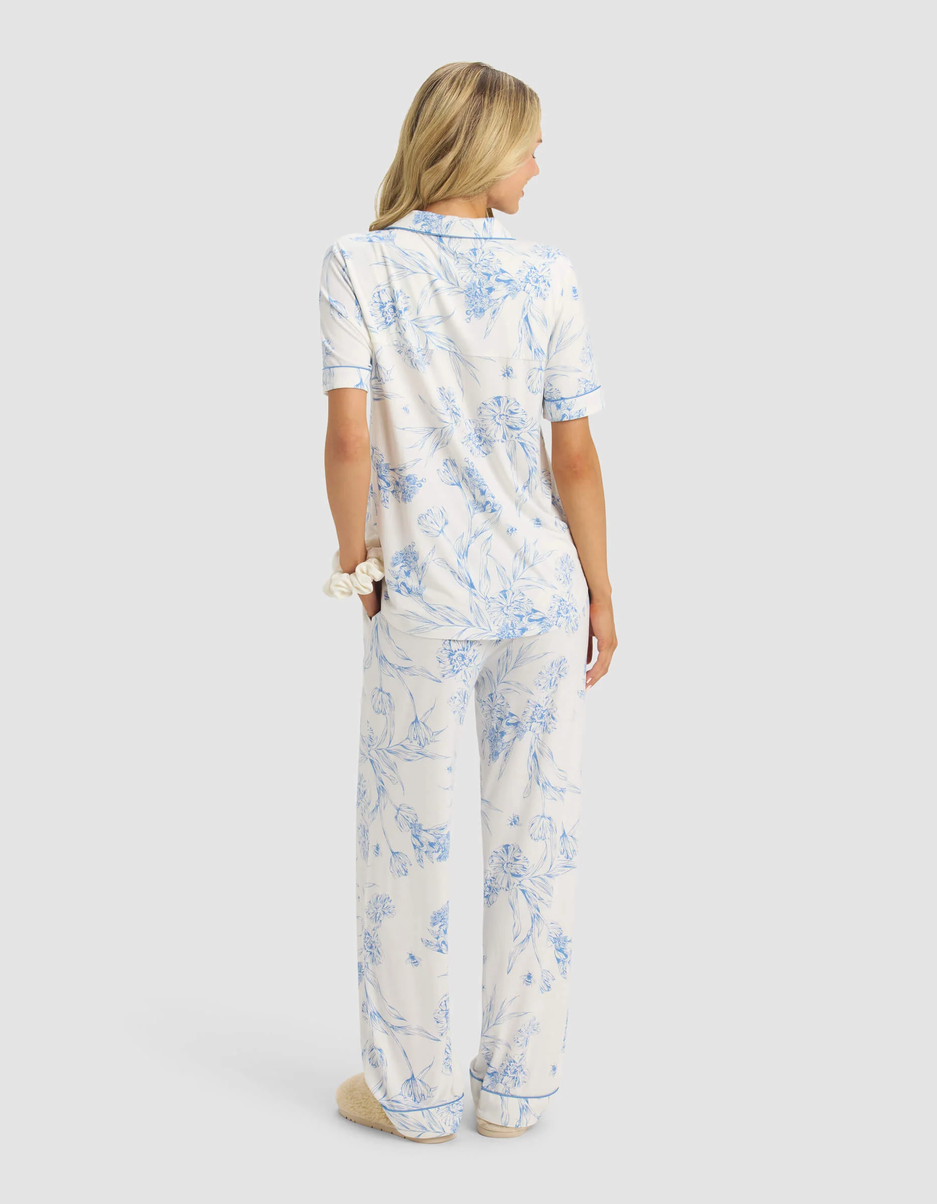 Women's Bamboo Stretch-Knit Short Sleeve & Pant Pajama Set - Image 4