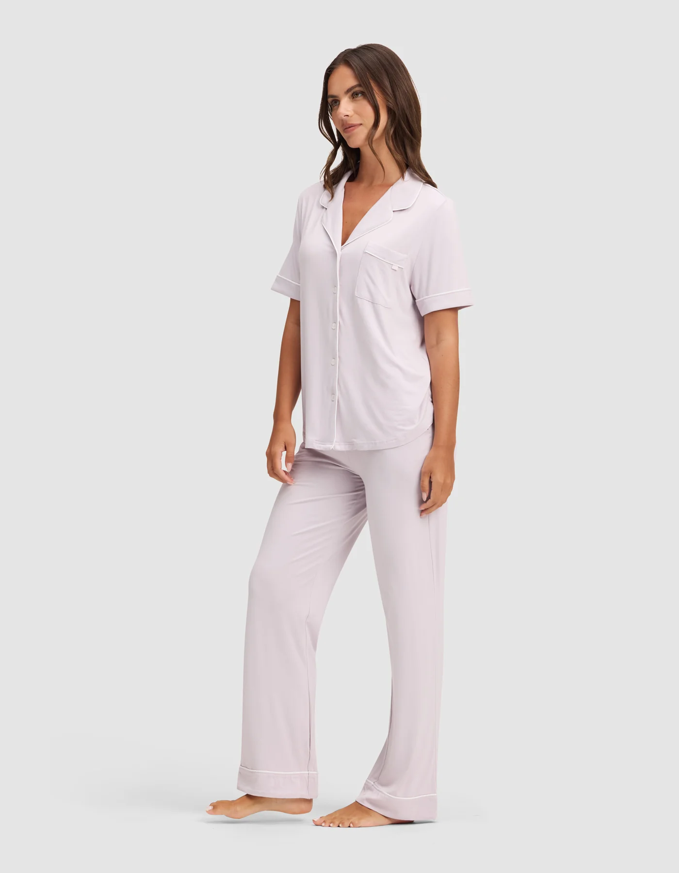 Women's Bamboo Stretch-Knit Short Sleeve & Pant Pajama Set - Image 40