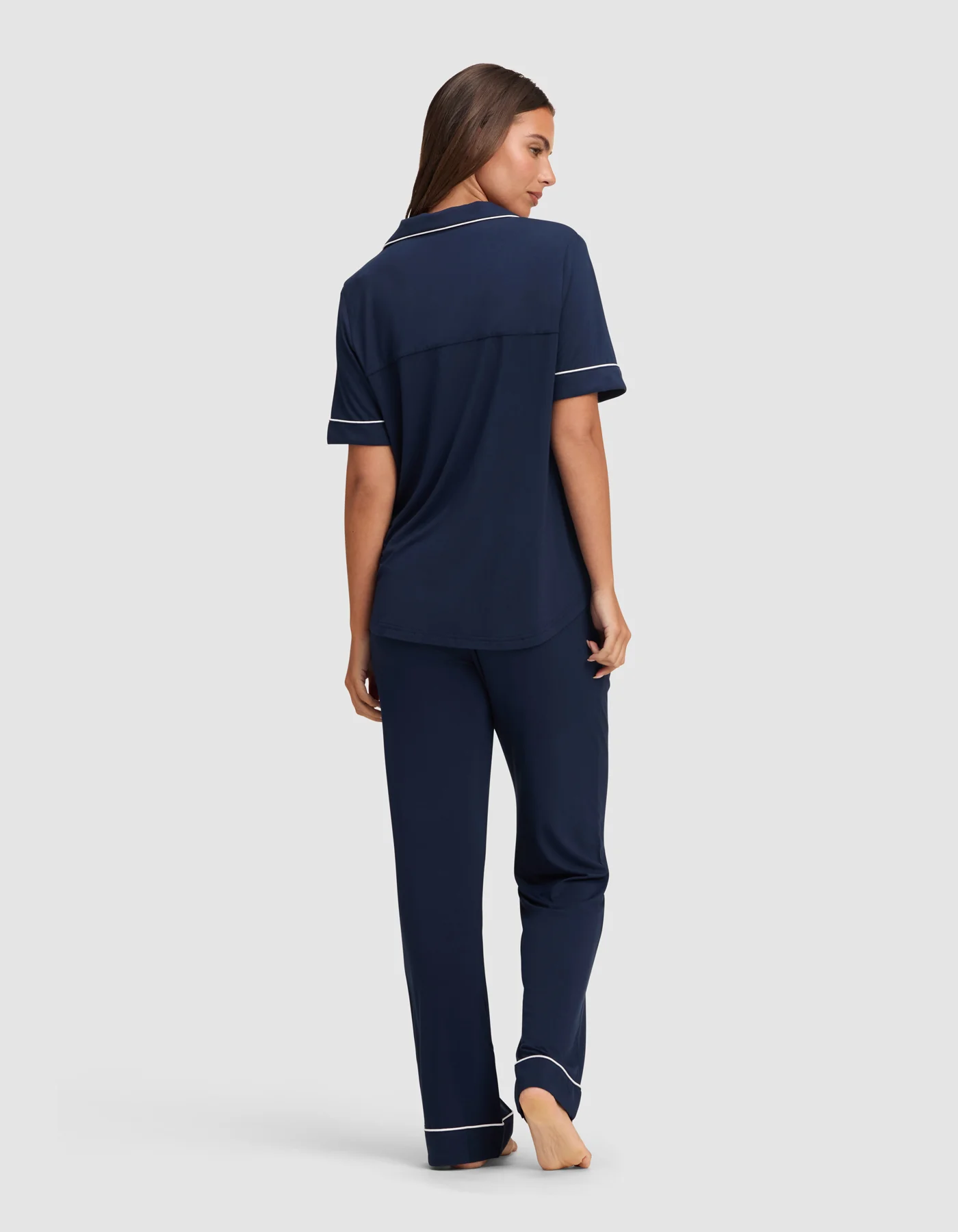 Women's Bamboo Stretch-Knit Short Sleeve & Pant Pajama Set - Image 45