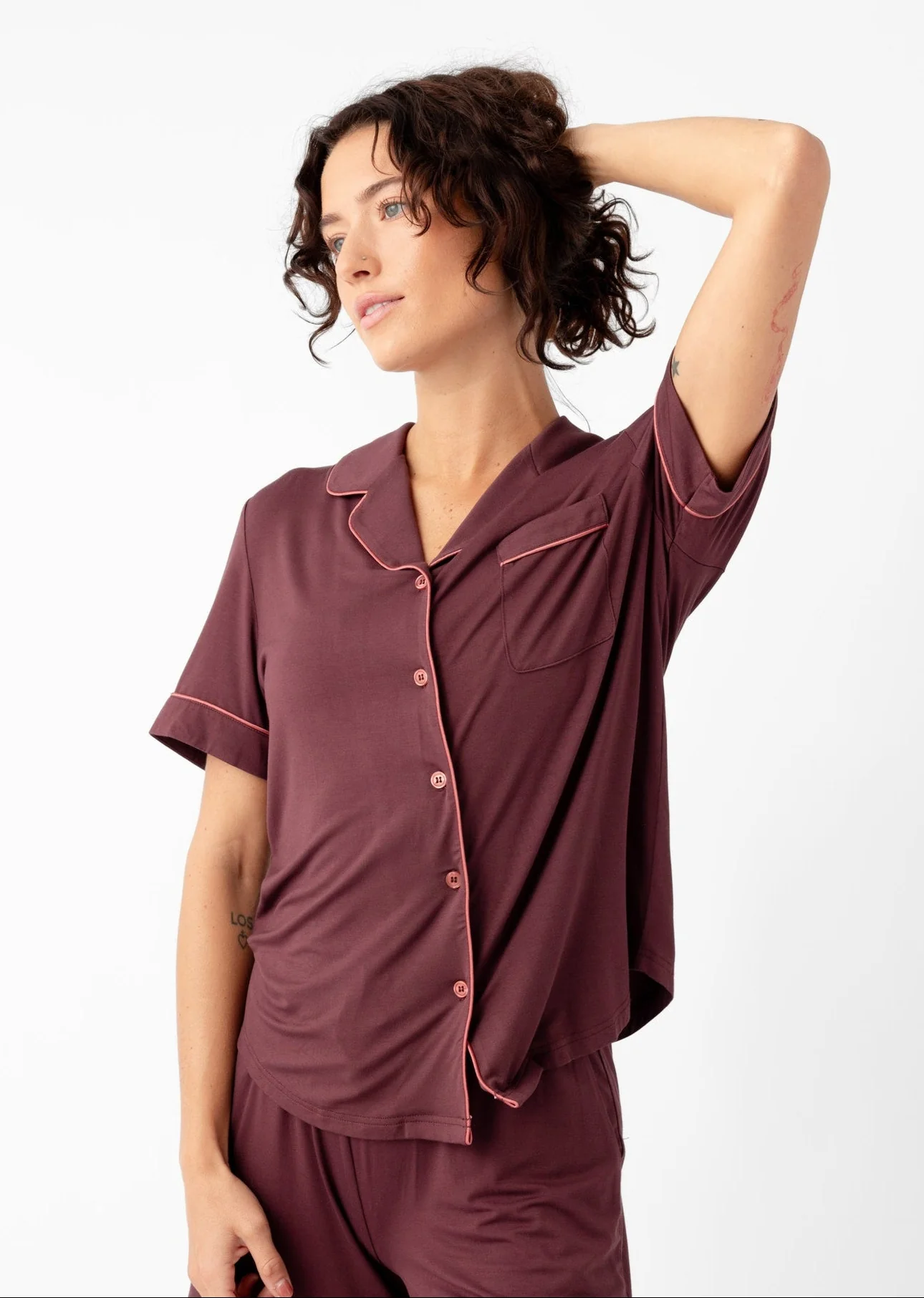 Women's Bamboo Stretch-Knit Short Sleeve Pajama Set - Image 32