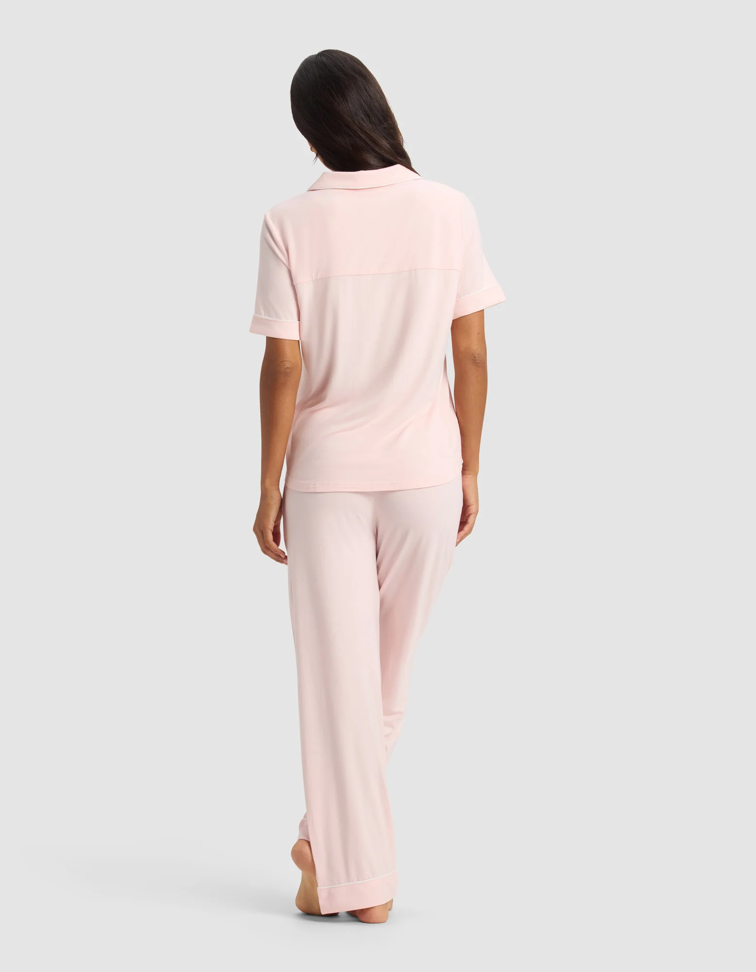 Women's Bamboo Stretch-Knit Short Sleeve & Pant Pajama Set - Image 66