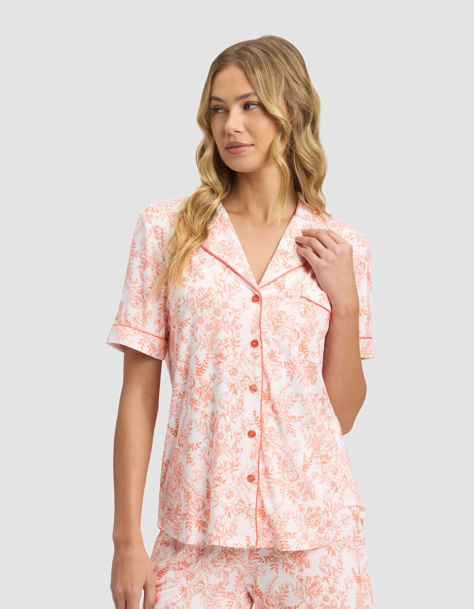 Women's Bamboo Stretch-Knit Short Sleeve & Pant Pajama Set - Image 7