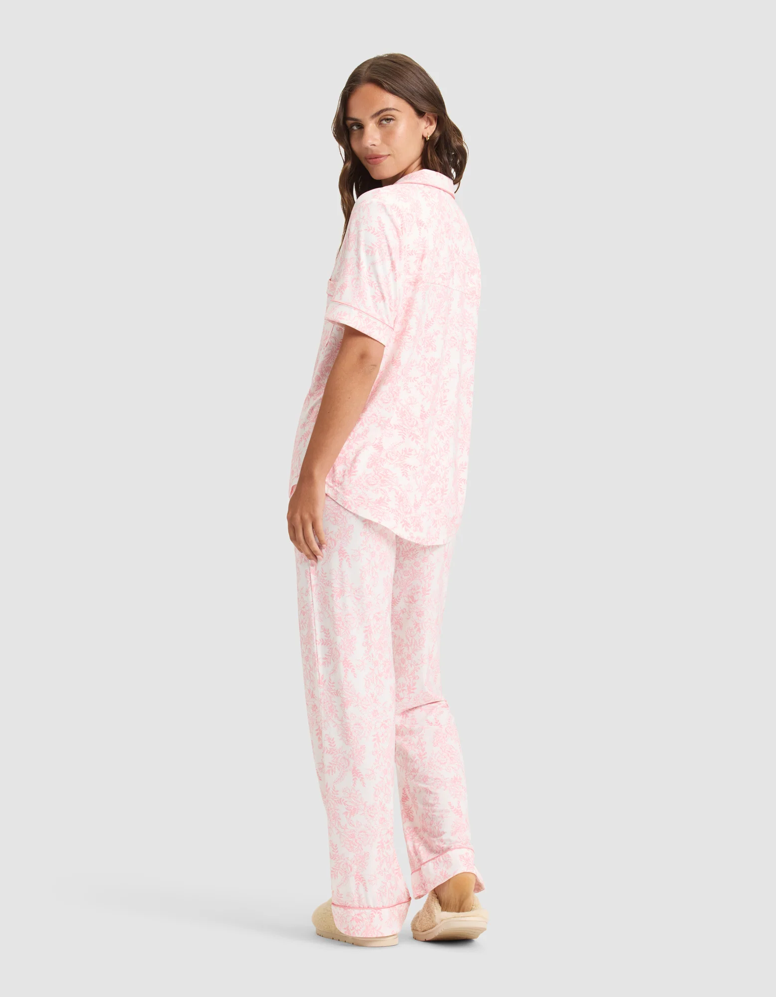 Women's Bamboo Stretch-Knit Short Sleeve & Pant Pajama Set - Image 73