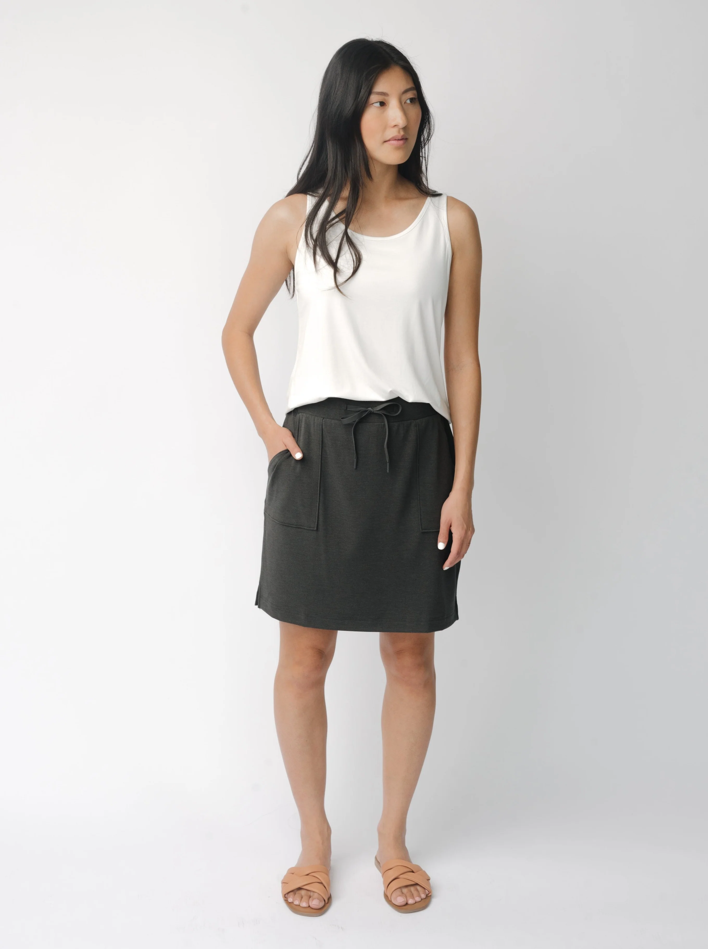 Women's Brushed Bamboo Patch Pocket Skirt - Last Chance - Image 11