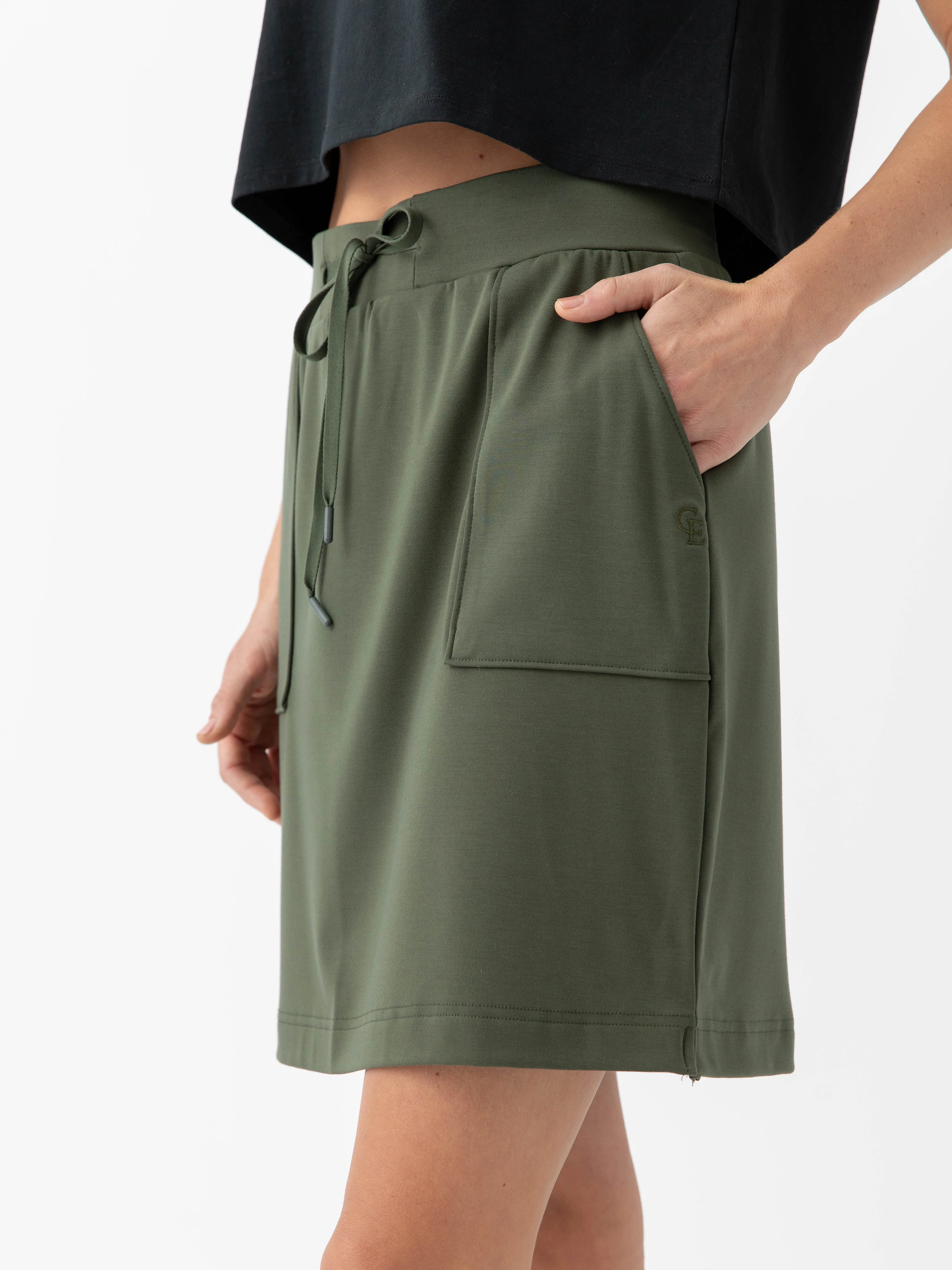 Women's Brushed Bamboo Patch Pocket Skirt - Last Chance - Image 4
