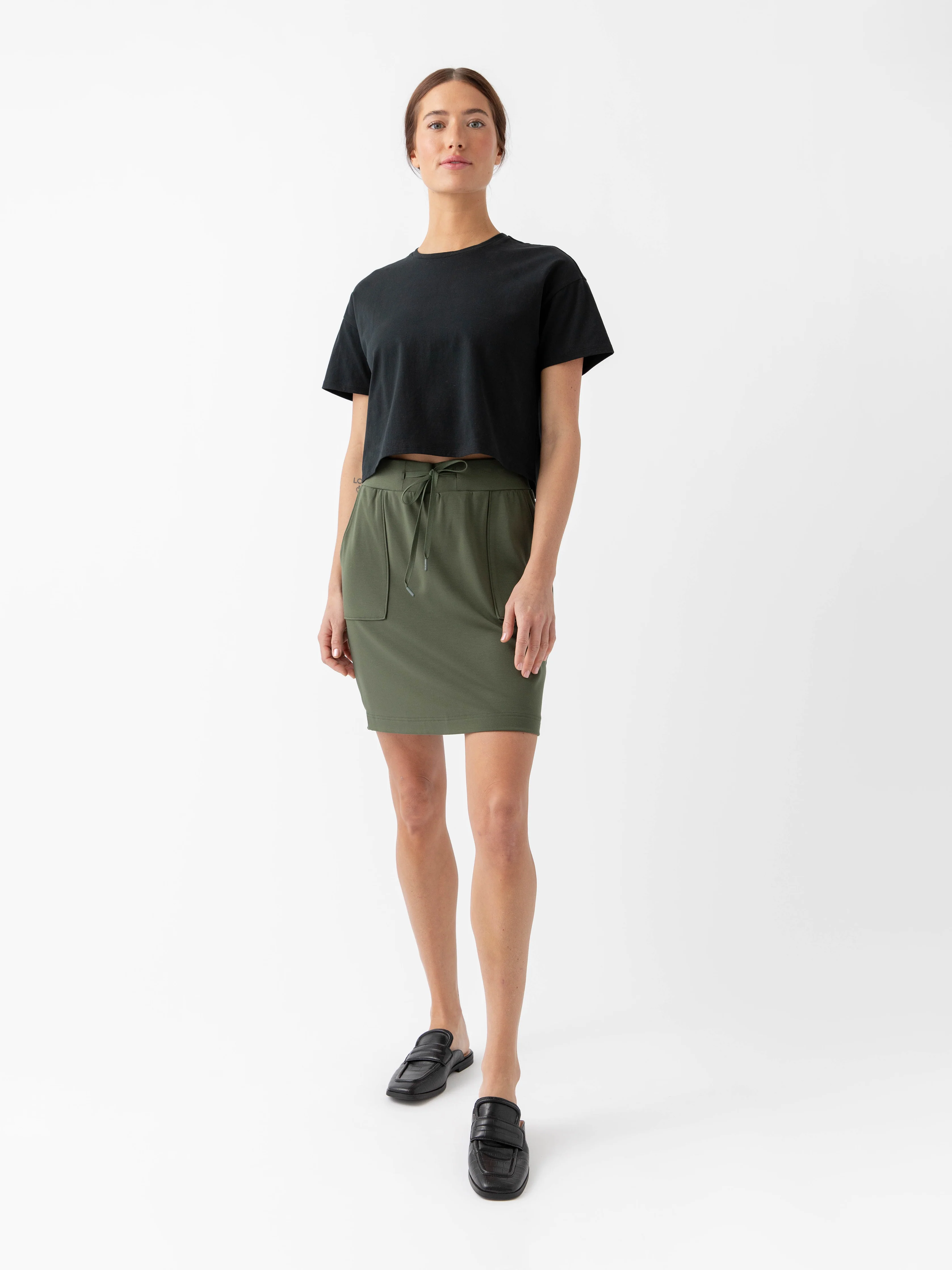 Women's Brushed Bamboo Patch Pocket Skirt - Last Chance - Image 6
