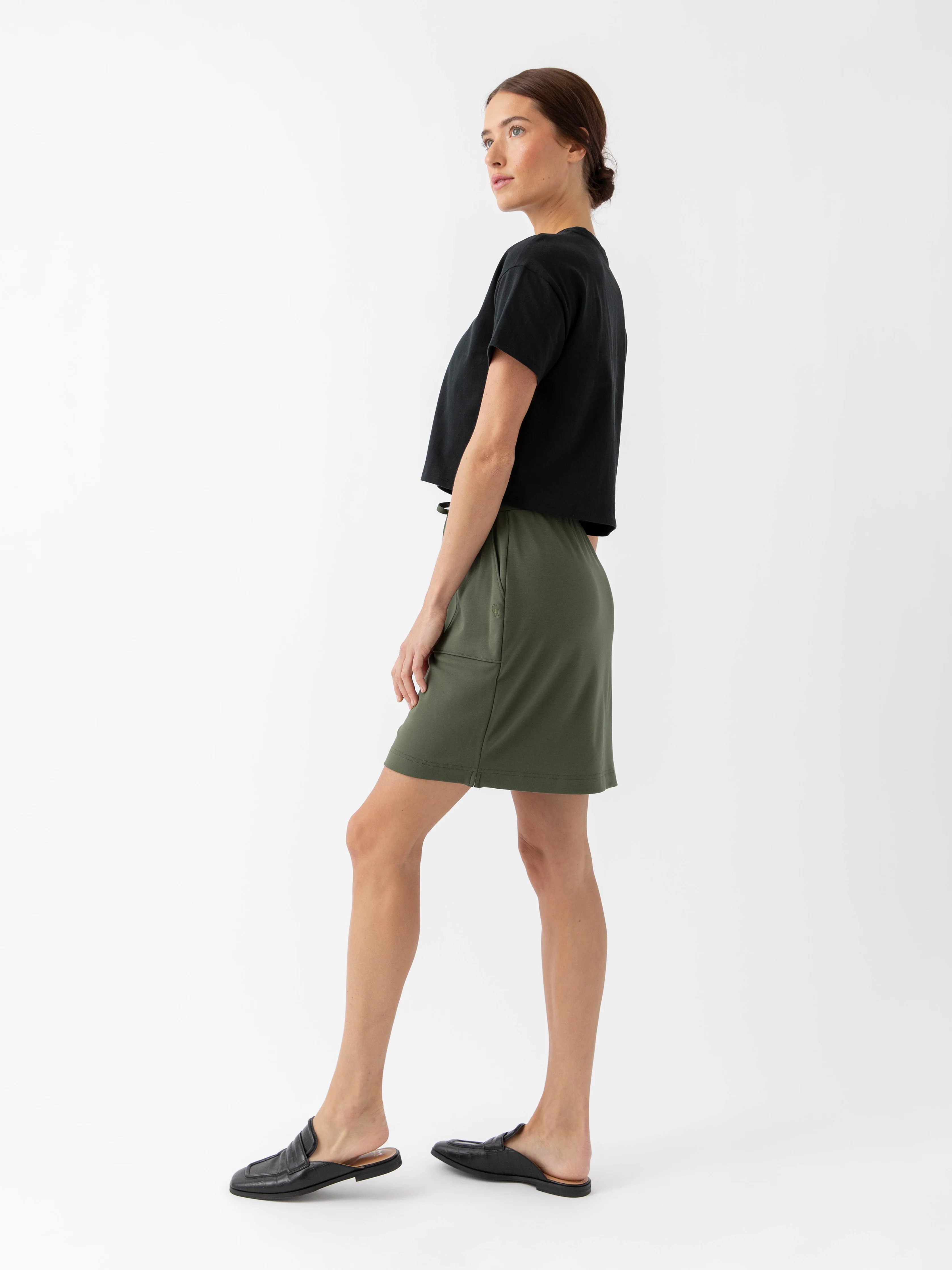Women's Brushed Bamboo Patch Pocket Skirt - Last Chance - Image 7