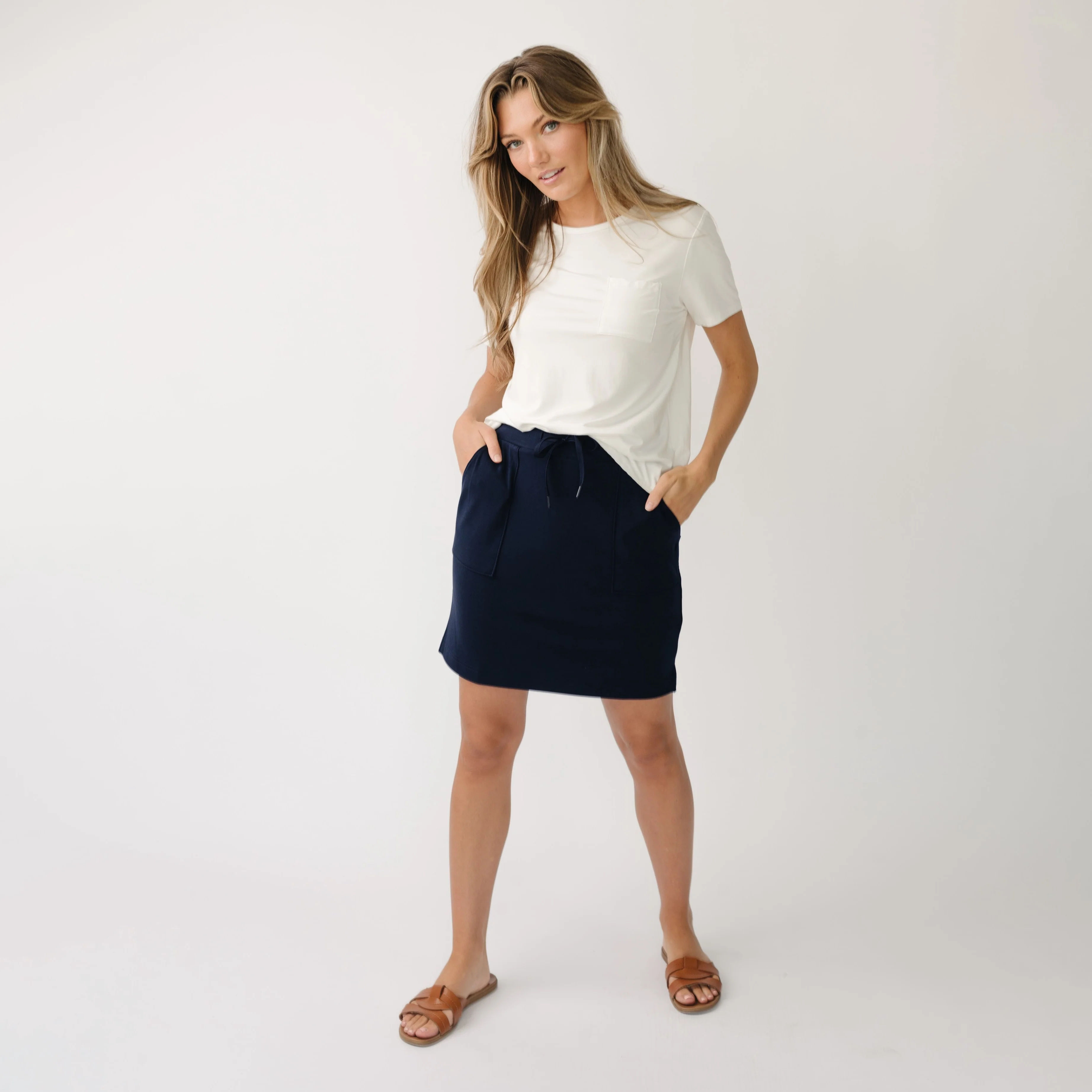 Women's Brushed Bamboo Patch Pocket Skirt - Last Chance - Image 8