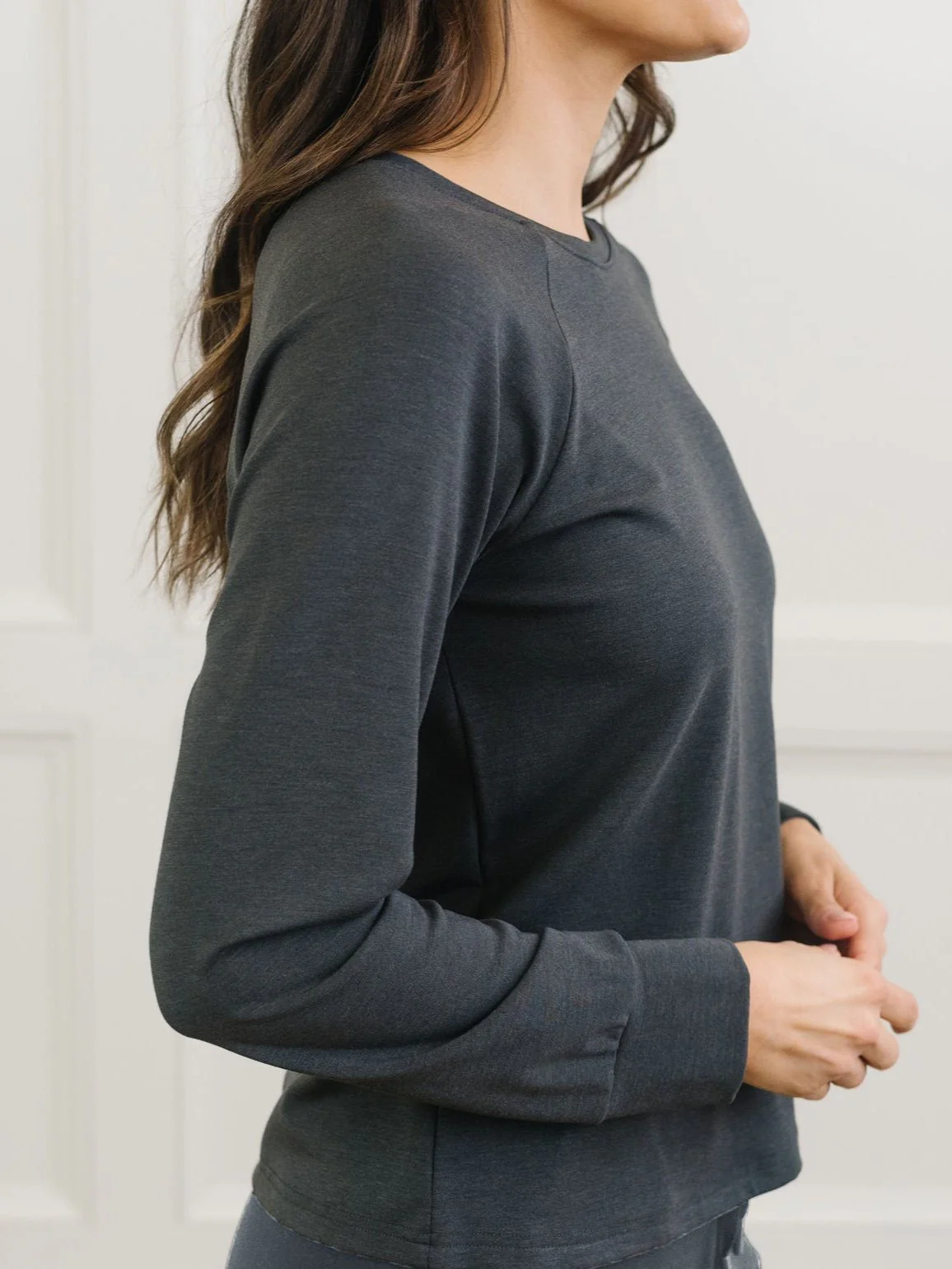 Women's Brushed Bamboo Pullover Crew - Image 6
